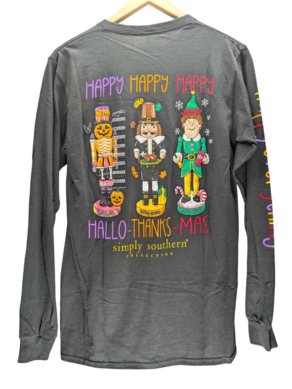 Simply Southern T-Shirt Small Graphic Long Sleeve Gray NWT